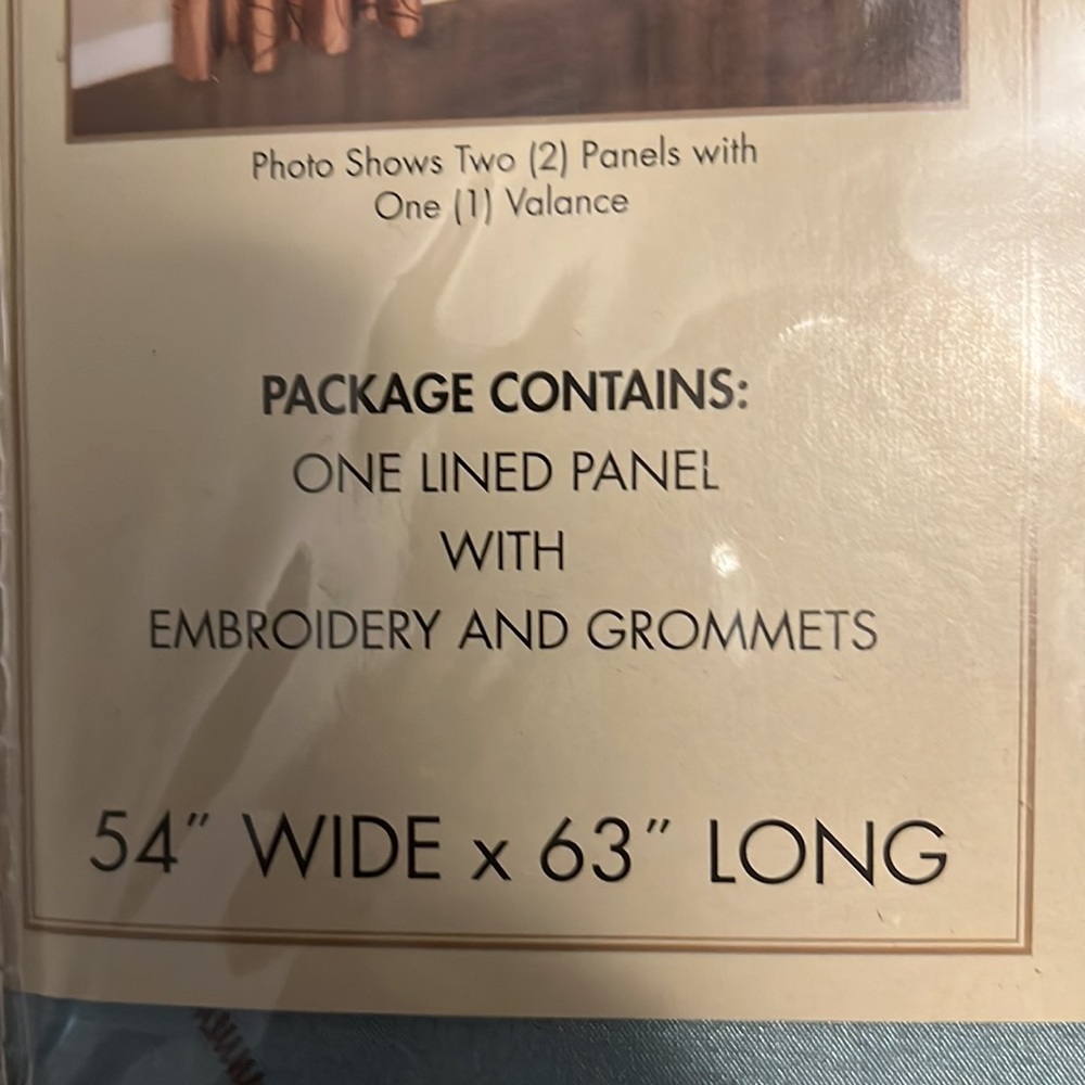 Curtains with two panels total color is blue and brown 54”w 63”L - Picture 3 of 3